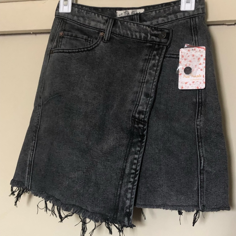 Free people Parker wrap skirt sulphor black skirt NWT
